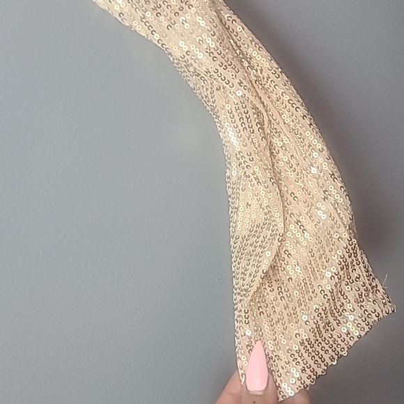 Women's Sequin Cardigan Long Sleeve Gold Large - Picture 4 of 7